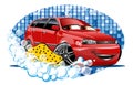 Car Washing sign with sponge Royalty Free Stock Photo