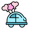 Car wedding icon vector flat