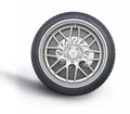 Car wheel against white background Royalty Free Stock Photo