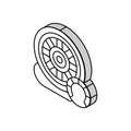 car wheel air inflating isometric icon vector illustration