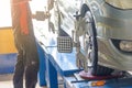 Car Wheel Alignment in tire garage