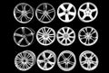 Car wheel aluminum rims isolated