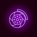 car wheel brake outline icon in neon style. Elements of car repair illustration in neon style icon. Signs and symbols can be used