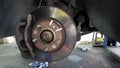 Car wheel brake rusty disc