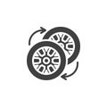Car wheel changing vector icon