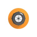 car wheel flat icon with long shadow. wheel flat icon Royalty Free Stock Photo