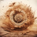 the car wheel covered in mud and dirt spinning generative AI