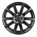 Car Wheel discs. Car wheel Rim black color matt isolated on white background Royalty Free Stock Photo