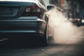 Car wheel drifting. Drag racing car burns rubber off its tires in preparation for the race Royalty Free Stock Photo