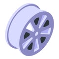 Car wheel icon isometric vector. Tire rim Royalty Free Stock Photo