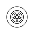 Car wheel icon vector. Wheel illustration sign. Tire service symbol or logo. Royalty Free Stock Photo