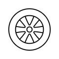 Car wheel icon vector. Wheel illustration sign. Tire service symbol or logo. Royalty Free Stock Photo