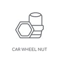 car wheel nut linear icon. Modern outline car wheel nut logo con Royalty Free Stock Photo