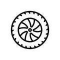 Car Wheel outline vector icon