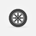 Car wheel simple icon - vector car service symbol