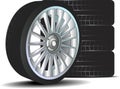 Car wheel with tire isolated