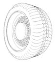 Car Wheel Tire Vector 06