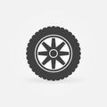 Car wheel with tire vector simple icon