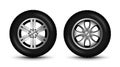 Car wheel tire 4x4 side view. Car tractor tyre vector isolated illustration Royalty Free Stock Photo