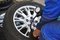 Car wheel tyre air pressure check