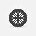 Car wheel with tyre vector modern icon or logo element Royalty Free Stock Photo