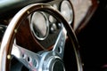 Cars wheel in a vintage wooden old fashion saloon Royalty Free Stock Photo