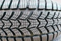 car wheel winter tires, new tire texture - background. Replacement tires for the season