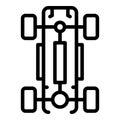 Car wheels base icon, outline style