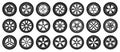 Car wheels isolated black set icon. Vector illustration vehicle tire on white background.black vector set icon car Royalty Free Stock Photo