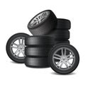 Car Wheels Realistic Design Concept Royalty Free Stock Photo