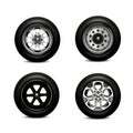 Car Wheels Realistic Set Royalty Free Stock Photo