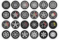 Car wheels set Royalty Free Stock Photo