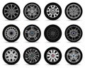 Car wheels set. Royalty Free Stock Photo