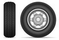 Car wheels vector set on white Royalty Free Stock Photo