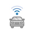 Car WiFi or Wireless Network Icon Symbol in Flat Style