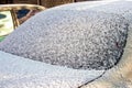Car window covered with snow.After snowfall Royalty Free Stock Photo
