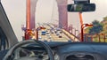 Car windshield view of Golden Gate Bridge, San Francisco, USA Royalty Free Stock Photo