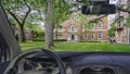 Car windshield view of the Harvard University Campus, Cambridge, USA Royalty Free Stock Photo