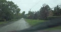 Car windshield wipers during a heavy rain