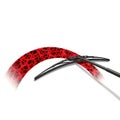Car windshield wipers with red glittery pattern Royalty Free Stock Photo