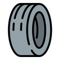 Car winter tyre icon outline vector. Auto part Royalty Free Stock Photo