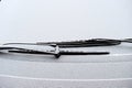 Car wipers covered with snow