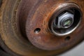 Car worn and rusty brake disk