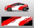 Car wrap decal design vector. Graphic abstract racing designs for vehicle, rally, race, adventure template design vector