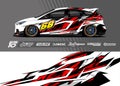 Abstract stripe racing background for wrap vehicle.