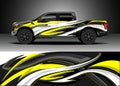 Car wrap decal graphic design. Abstract stripe racing background designs for wrap cargo van, race car, pickup truck, adventure