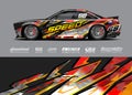 Race car decal wrap vector designs. Abstract racing background. Eps 10