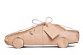Car wrapped in brown paper cut out Royalty Free Stock Photo