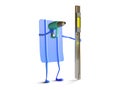 Car wrapping squeegee character isolated