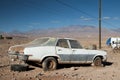 Car wreck on Atacama desert, Chile